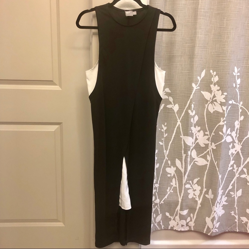 ASOS Full Length Black White Sleeveless Dress Sz 4